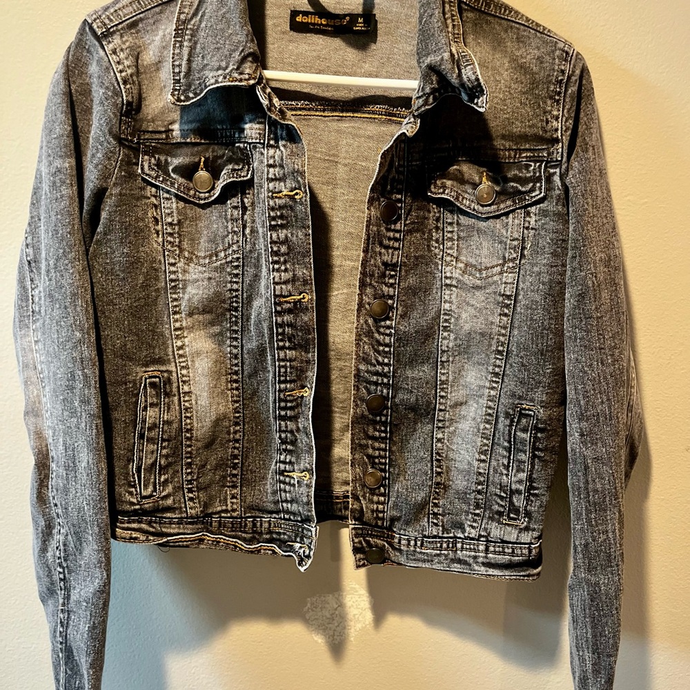 ®Dollhouse Women's Black Washed Denim Jacket